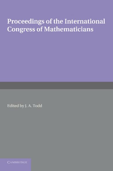Proceedings of the International Congress of Mathematicians