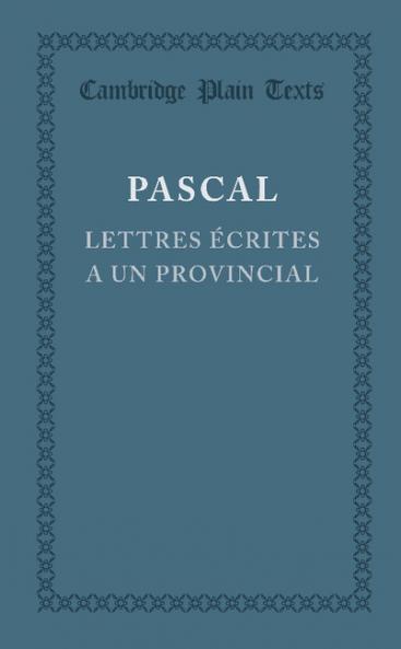 Lettres écrites a un provincial