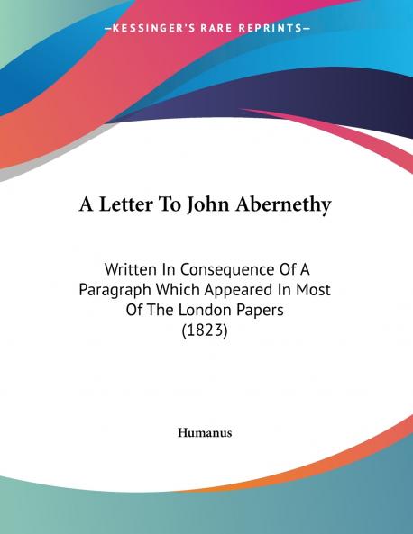 A Letter To John Abernethy