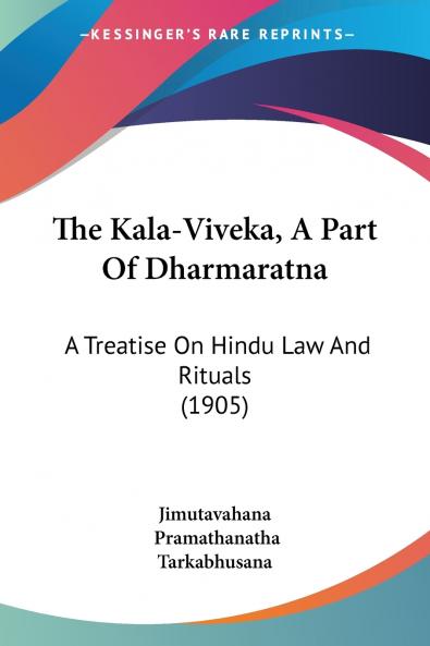 The Kala-Viveka A Part Of Dharmaratna