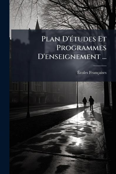 Plan D'études Et Programmes D'enseignement ...