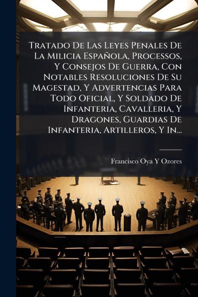 Tratado De Las Leyes Penales De La Milicia Española Processos Y Consejos De Guerra Con Notables Resoluciones De Su Magestad Y Advertencias Para Todo Oficial Y Soldado De Infanteria Cavalleria Y Dragones Guardias De Infanteria Artilleros Y In...