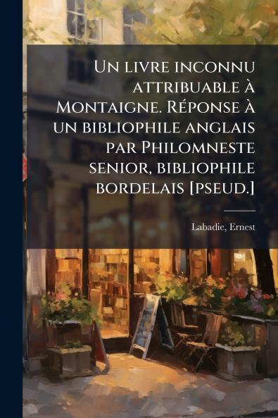 Un livre inconnu attribuable à Montaigne. Réponse à un bibliophile anglais par Philomneste senior bibliophile bordelais [pseud.]