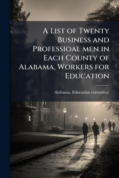 A List of Twenty Business and Professioal men in Each County of Alabama Workers for Education