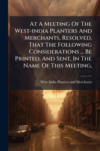 At A Meeting Of The West-india Planters And Merchants Resolved That The Following Considerations ... Be Printed And Sent In The Name Of This Meeting