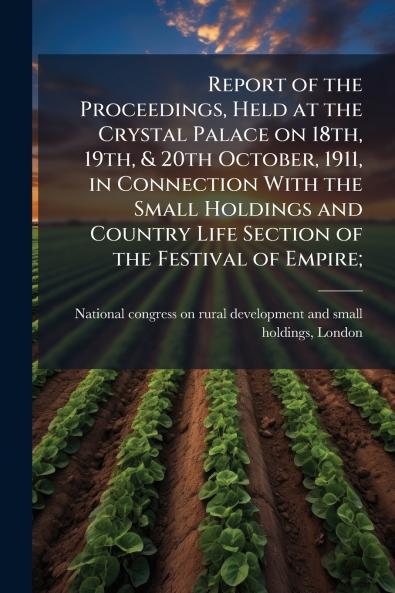 Report of the Proceedings Held at the Crystal Palace on 18th 19th & 20th October 1911 in Connection With the Small Holdings and Country Life Section of the Festival of Empire;