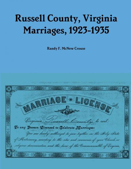 Russell County Virginia Marriages 1923-1935