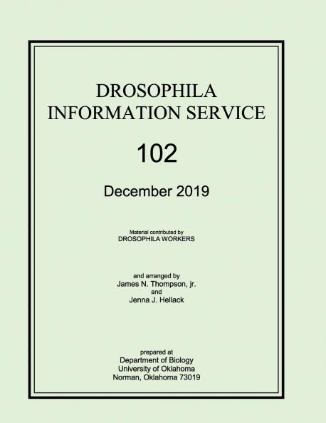 Drosophila Information Service 2019 Volume 102