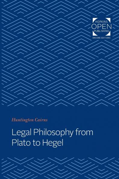Legal Philosophy from Plato to Hegel