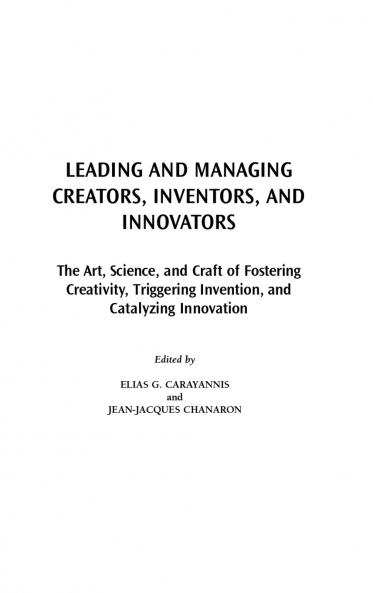 Leading and Managing Creators Inventors and Innovators