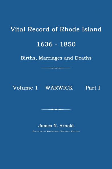Vital Record of Rhode Island 1630-1850