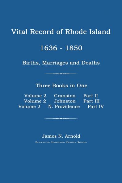 Vital Record of Rhode Island 1636-1850