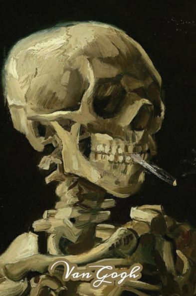 Skeleton of a Skull with a Cigarette Van Gogh Note Book