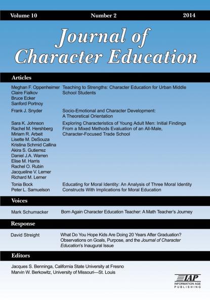 Journal of Research in Character Education Volume 10 Number 2 2014
