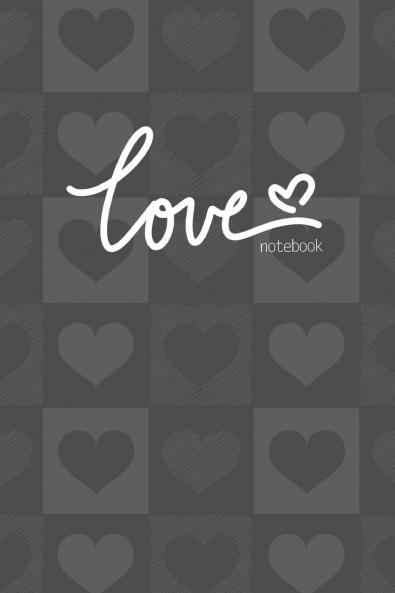 Love Notebook Blank Write-in Journal Dotted Lines Wide Ruled Medium (A5) 6 x 9 In (Gray)