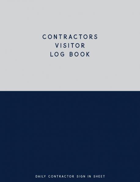 Contractors Visitor Log Book Daily Contractor Sign In Sheet