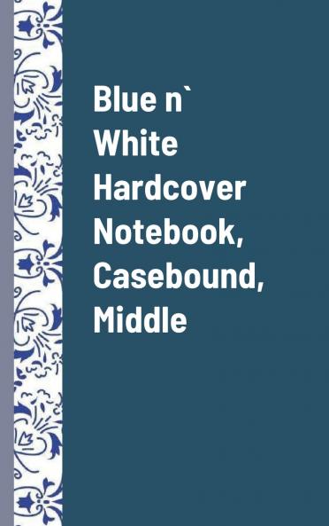 Blue n` White Hardcover Notebook Casebound Middle Pack of 1