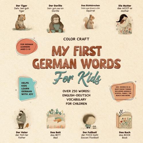My First German Words Book For Kids