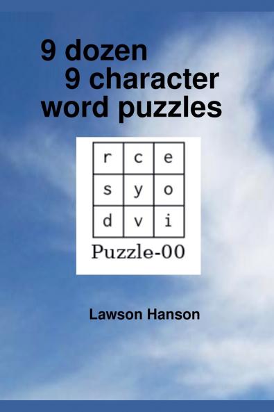 9 dozen 9 character word puzzles