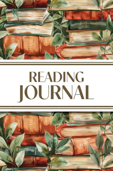 Reading Journal (Watercolour Stacked Books with Leaves)