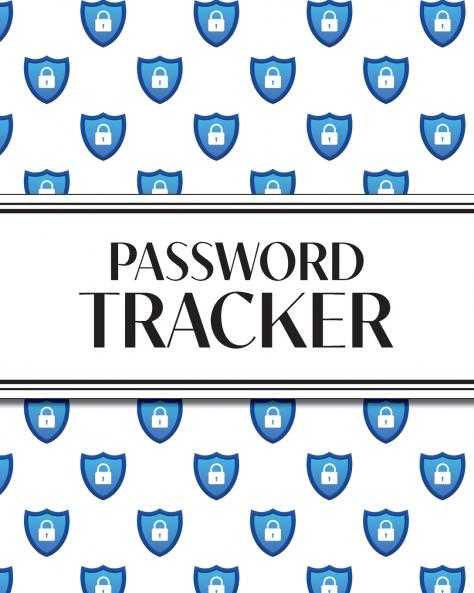 XL Large Print Password Tracker (Lock Shield Blue)