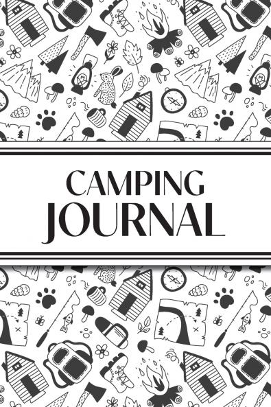 Camping Journal (Black and White Camping Doodles)