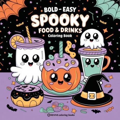 Bold & Easy Spooky Food & Drinks Coloring Book