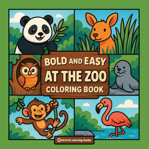 Bold & Easy At The Zoo Coloring Book