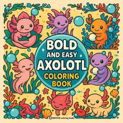 Bold & Easy Axolotl Coloring Book