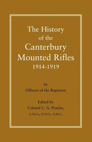 History of the Canterbury Mounted Rifles 1914-1919
