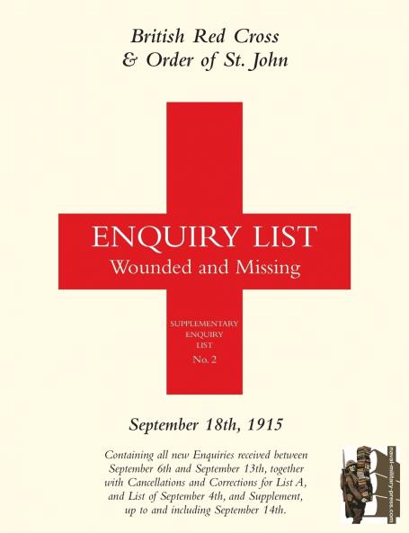 BRITISH RED CROSS AND ORDER OF ST JOHN ENQUIRY LIST FOR WOUNDED AND MISSING