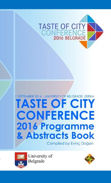 TASTE OF CITY CONFERENCE 2016 PROGRAMME & ABSTRACTS BOOK