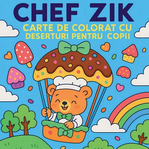 Chef Zik - Carte de colorat cu deserturi pentru copii
