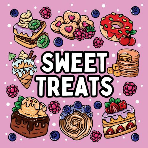 Bold and Easy Sweet Treats Coloring Book