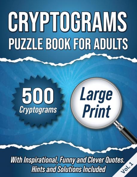 Cryptograms Puzzle Book For Adults