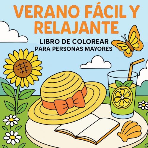 Verano Fácil y Relajante - Libro de Colorear para Personas Mayores