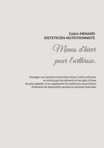 Menus d'hiver pour l'arthrose.