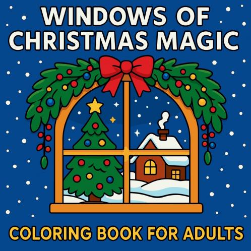 Windows of Christmas Magic - Coloring Book