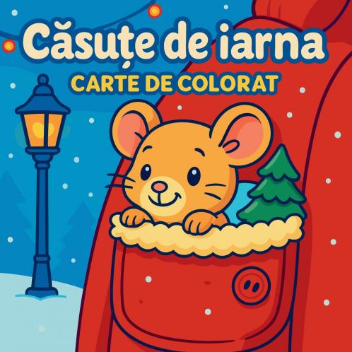 Căsuțe de iarnă - Carte de colorat