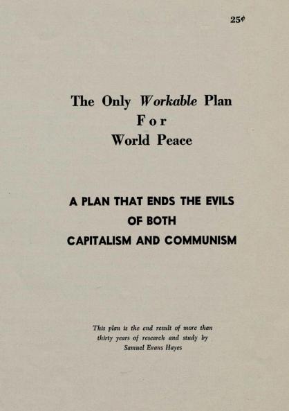 The Only Workable Plan for World Peace