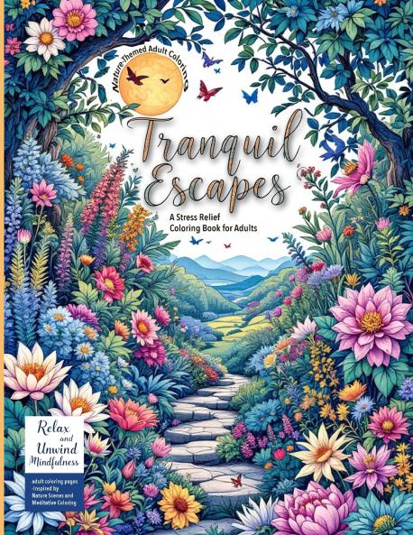 (Nature-Themed Adult Coloring Book) Tranquil Escapes