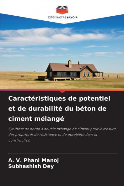 Caractéristiques de potentiel et de durabilité du béton de ciment mélangé