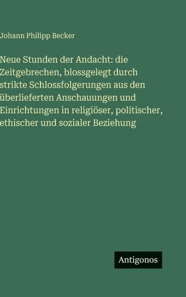 Neue Stunden der Andacht