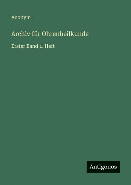 Archiv für Ohrenheilkunde