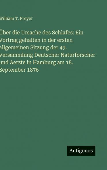 Über die Ursache des Schlafes