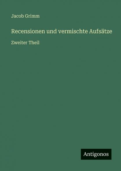 Recensionen und vermischte Aufsätze