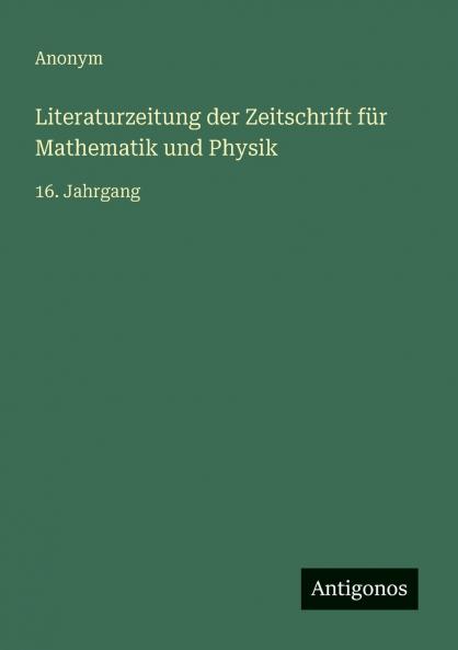 Literaturzeitung der Zeitschrift für Mathematik und Physik