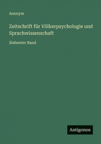 Zeitschrift für Völkerpsychologie und Sprachwissenschaft