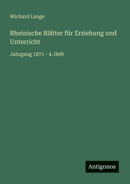 Rheinische Blätter für Erziehung und Unterricht