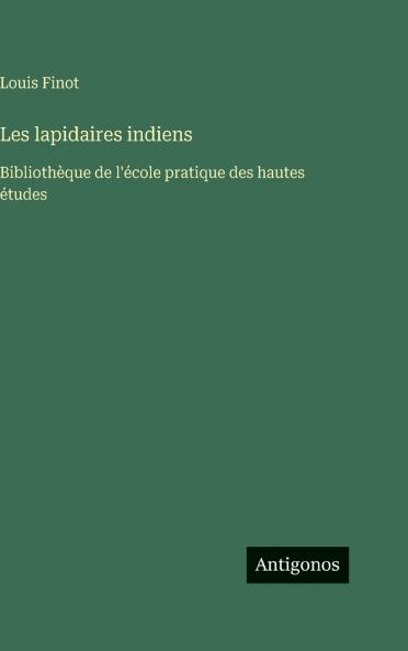 Les lapidaires indiens